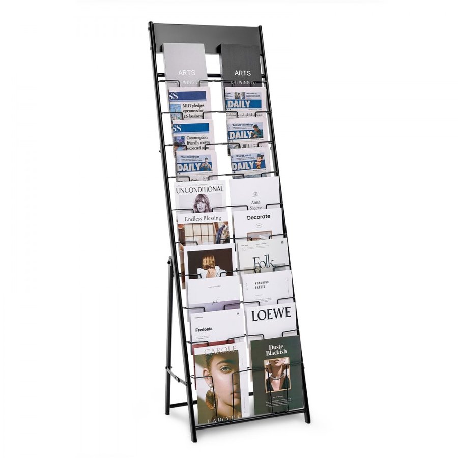 VEVOR Black Brochure Holder – 20 Pockets, 1 A4, 2 LBS