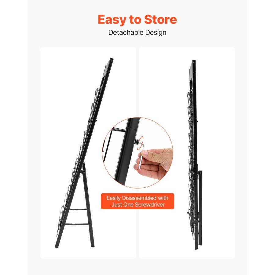 VEVOR Black Brochure Holder – 20 Pockets, 1 A4, 2 LBS