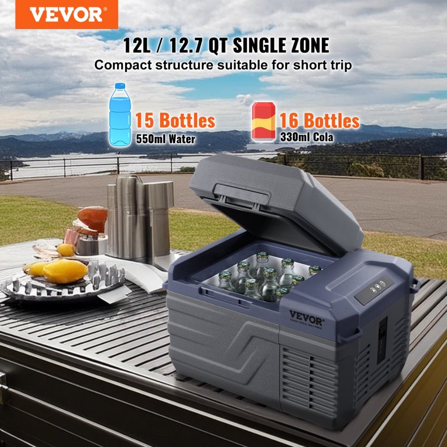 VEVOR Car Refrigerator with Compressor – 12L, -4°F~68°F