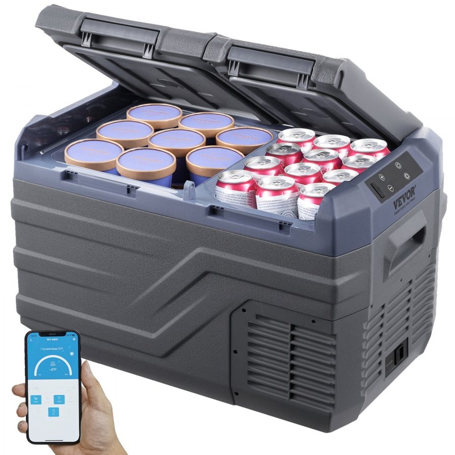 VEVOR Car 12V Refrigerator – 25L Dual Zone, Double Door
