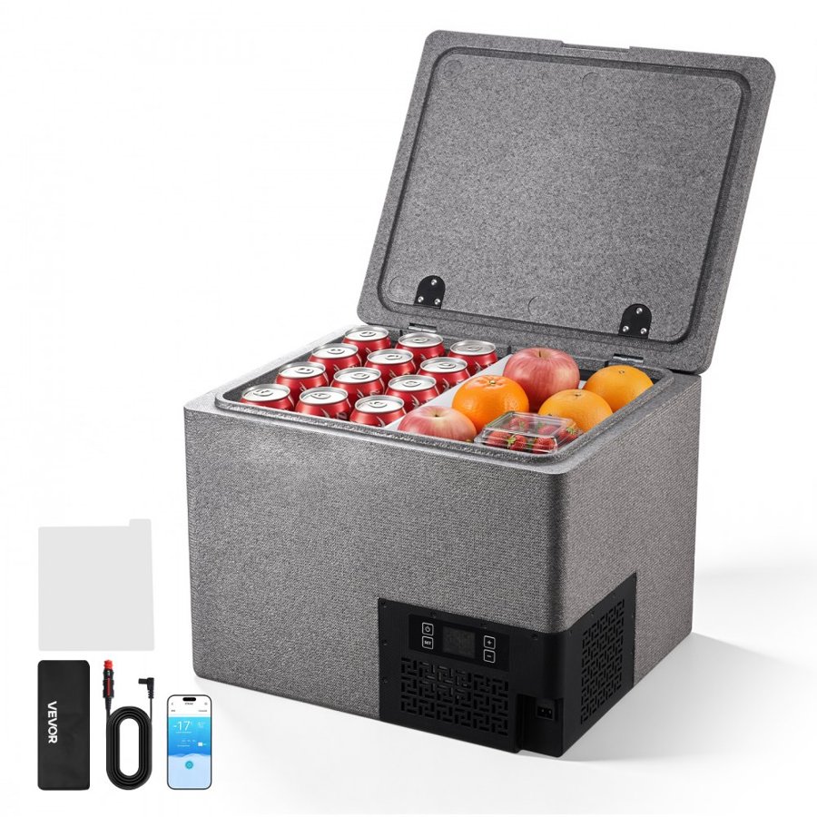 VEVOR 12 Volt Refrigerator, 42.3 QT/ 40L Car Fridge, Portable Ultra-Light EPP Freezer, APP Control Electric Compressor, 12V/24V DC, -10℃ to 10℃, for Truck Van RV SUV Boat Travel Camping