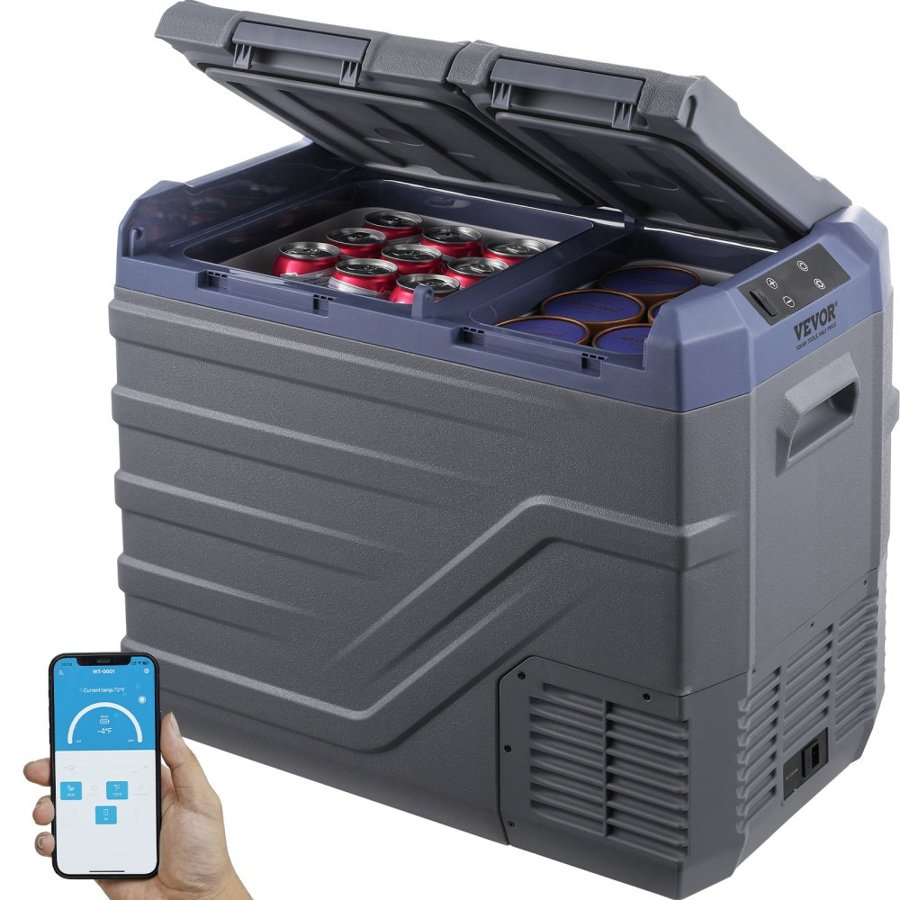 VEVOR Car Camping Refrigerator – 40L Dual Zone, 12/24V DC
