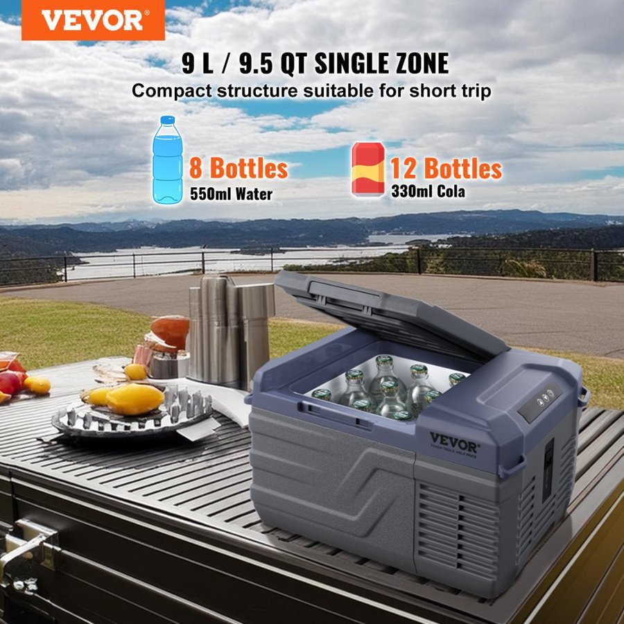 VEVOR Portable Freezer for Car – 9L, -4°F~68°F, 12/24V