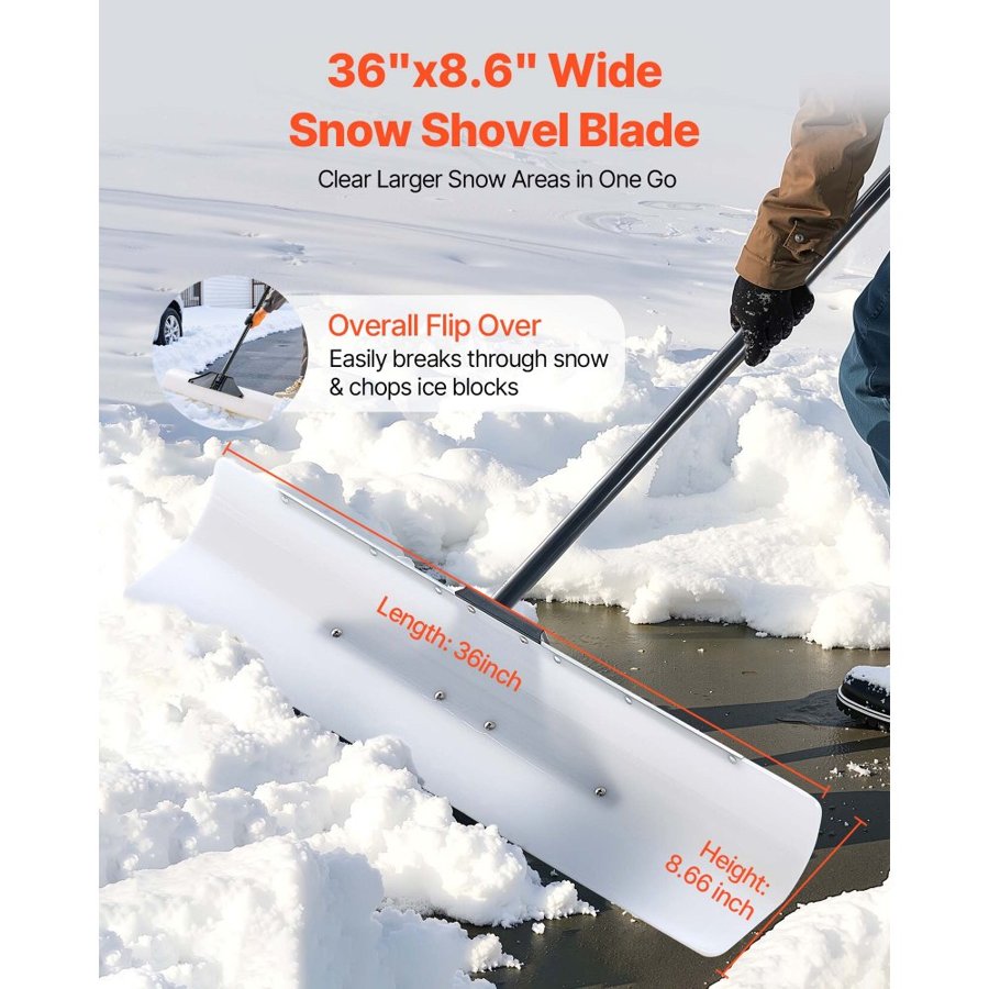 VEVOR 36 Inch Snow Pusher – 36 x 8.66-Inch Blade, 2.84kg
