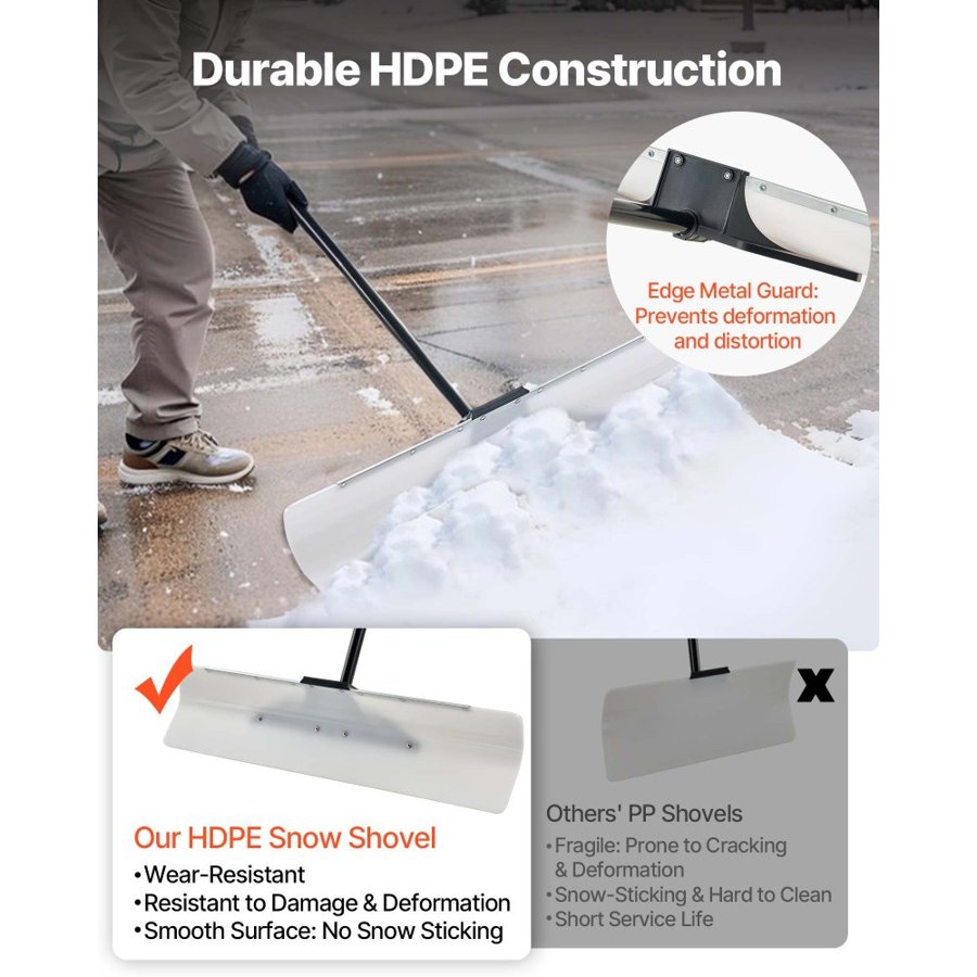 VEVOR 36 Inch Snow Pusher – 36 x 8.66-Inch Blade, 2.84kg