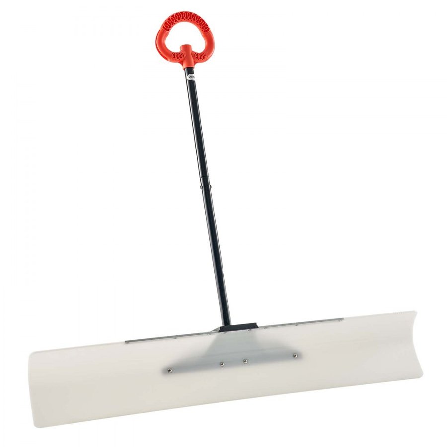 VEVOR Snow Pusher Shovel, 122cm Outdoor Snowplow Shovel with Ergonomic Grip, HDPE Plastic Blade, Winter Shovels with Segmented Handle, Metal Edged Strip, Portable Snow Removal Tool for Driveway Garden