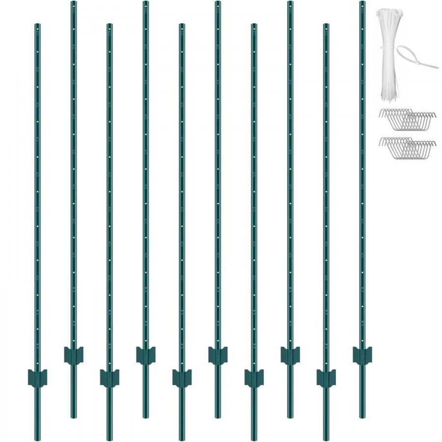 VEVOR Garden Fence Post – 10 Pack, 6 Feet, 2 mm, Q235