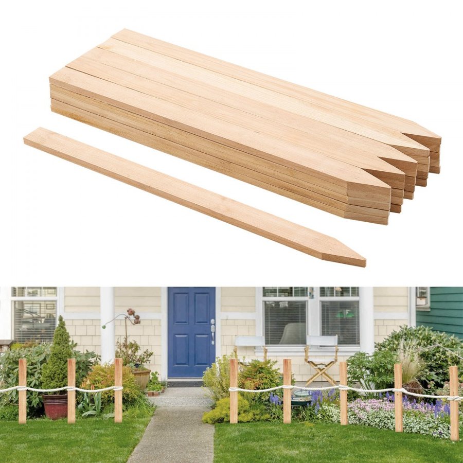 VEVOR Wood Garden Stakes – 25 Pcs, 24 x 0.5 x1.5 inch