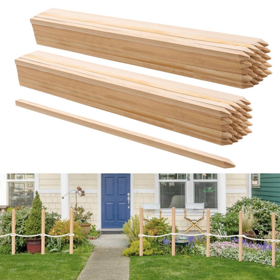 VEVOR Wooden Garden Stakes – 50 Pcs, 36 × 0.75 × 0.75 in.