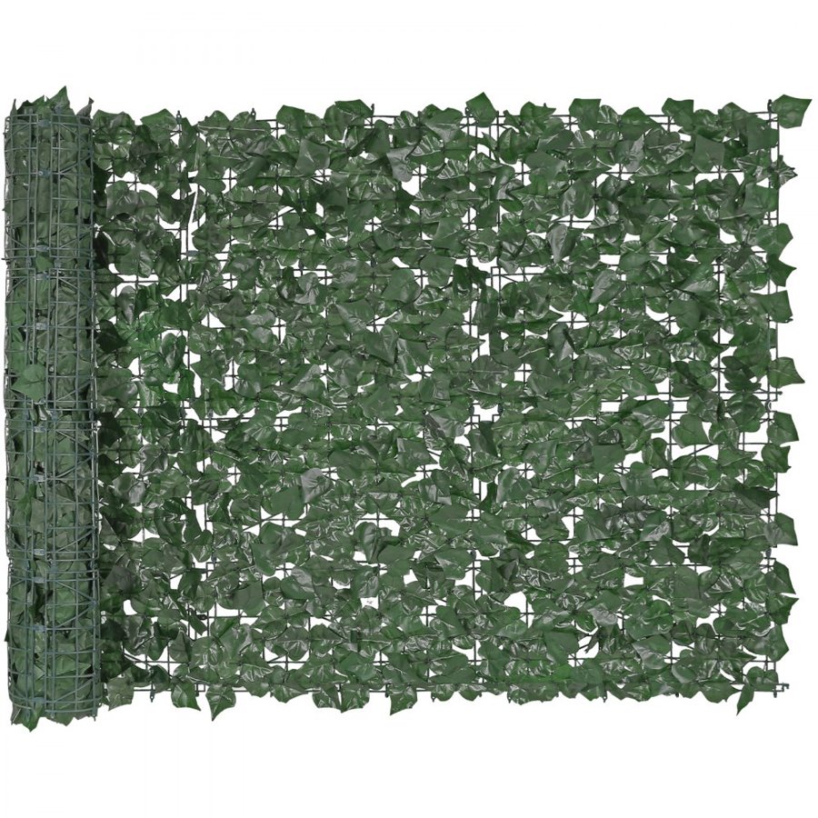 VEVOR Ivy Privacy Fence, 1 x 2.5 m Artificial Green Wall Screen, Greenery Ivy Fence with Strengthened Joint, Faux Hedges Vine Leaf Decoration for Outdoor Garden, Yard, Balcony, Patio Decor