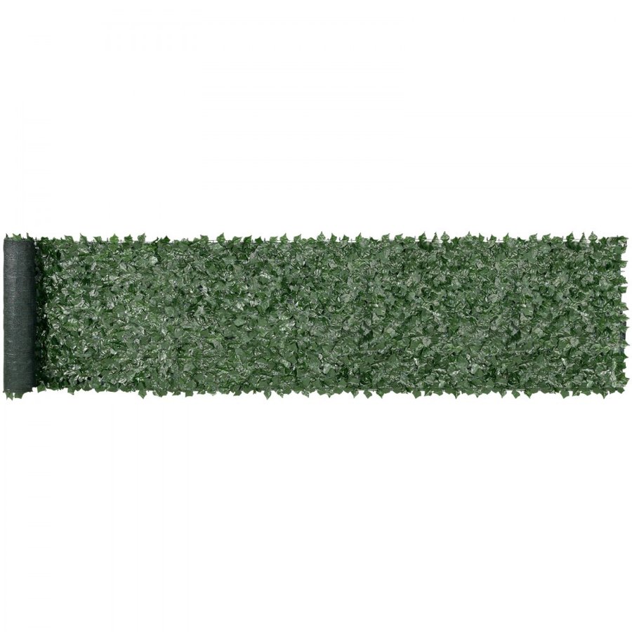 VEVOR Ivy Privacy Fence, 1 x 5m Artificial Green Wall Screen, Greenery Ivy Fence with Mesh Cloth Backing and Strengthened Joint, Faux Hedges Vine Leaf Decoration for Outdoor Garden, Yard, Balcony