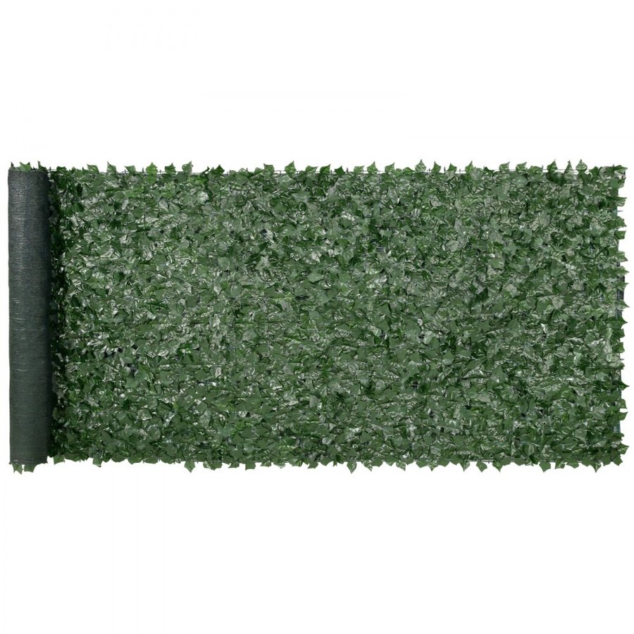 VEVOR Ivy Privacy Fence, 1.5 x 4m Artificial Green Wall Screen, Greenery Ivy Fence w/ Mesh Cloth Backing and Strengthened Joint, Faux Hedges Vine Leaf Decoration for Outdoor Garden, Yard, Balcony