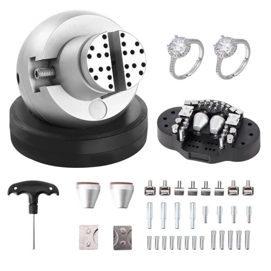 VEVOR Ball Vise, 5" Engraving Setting Tool, 360° Rotation Engraving Block Vise, 35 PCS Attachment Jewelry Engraving Block Tools Standard Block for Gemstone Inlay and Small-Scale Engraving