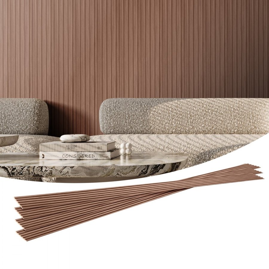 VEVOR Wood Slat Acoustic Panels, 8 PCS 96 x 6 inch, WPC Accent Wooden Wall Panels for Modern Interior Wall, Faux Wood Wall Board Panels for Stylish Decor and Noise Reduction, Grey Oak