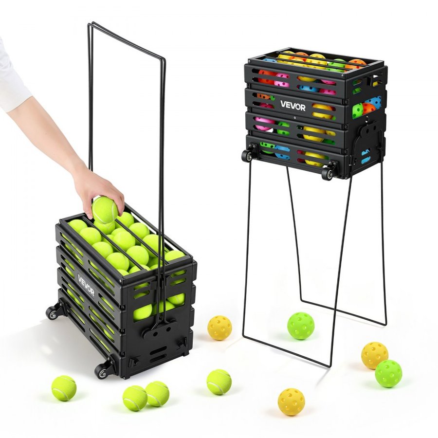 VEVOR Tennis Ball Hopper Basket – 80 Balls, Q195, PP Basket