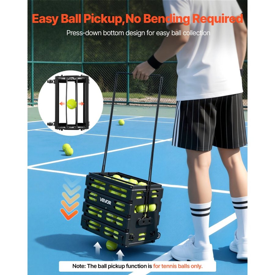 VEVOR Tennis Ball Hopper Basket – 80 Balls, Q195, PP Basket