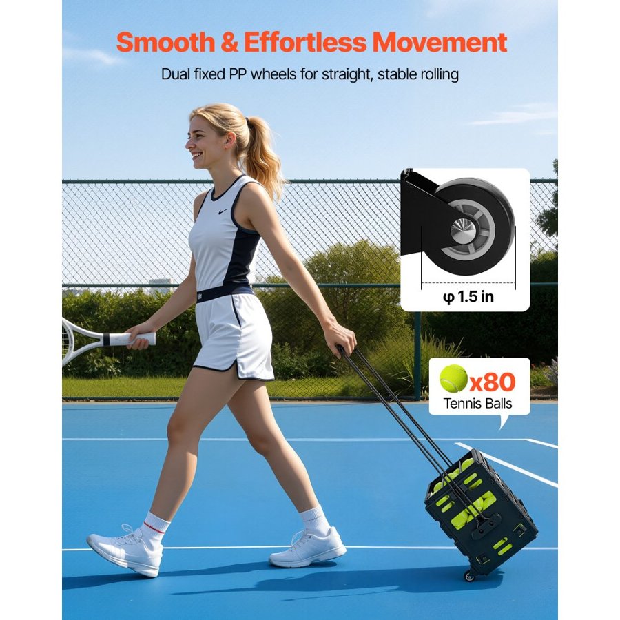 VEVOR Tennis Ball Hopper Basket – 80 Balls, Q195, PP Basket