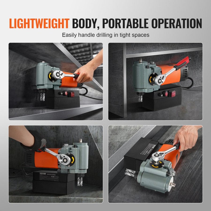 VEVOR Low Profile Mag Drill – 1300W, 10,000 N, 35mm Bore