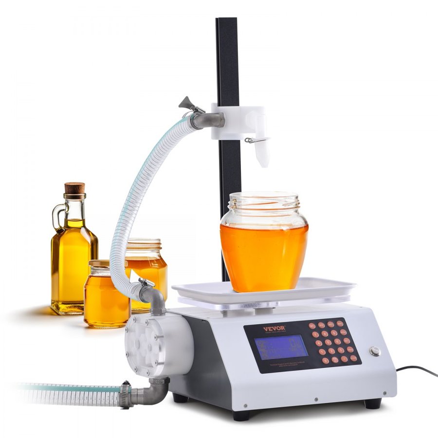 VEVOR Liquid Filling Machine, 50-5000 g Weighing Capacity, Automatic Bottle Filler Machine Bottling Machine Gear Pump Digital Control for Honey, Oil, Wine, Detergent, Viscous Liquids