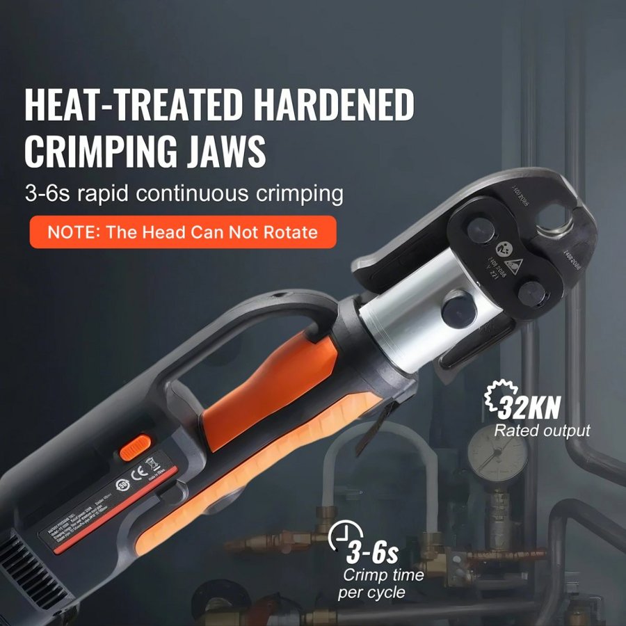 VEVOR Press Tool and Battery Kit, Press Tool, Electric Pipe Crimping Tool with V15, V22, V28 Jaws, Press Tool Kit with 2pcs 18V 4.0Ah Battery, Fast Charger, and Carrying Case