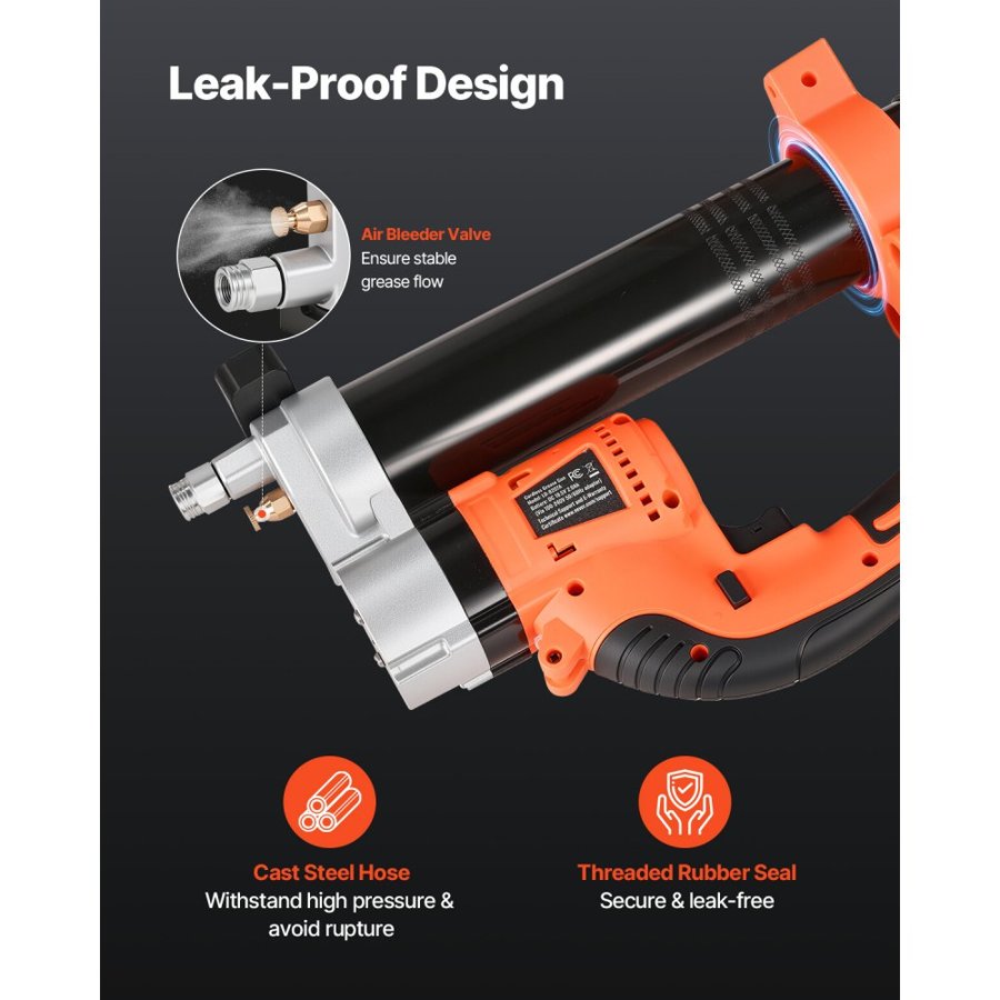 VEVOR Battery Operated Electric Grease Gun – 8000 PSI, 18V