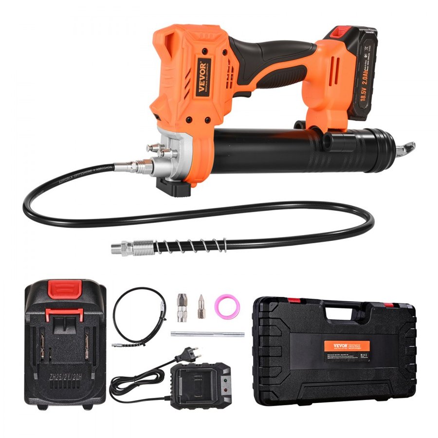 VEVOR 20 Volt Grease Gun – 8000 PSI, 2.0Ah Battery, LED