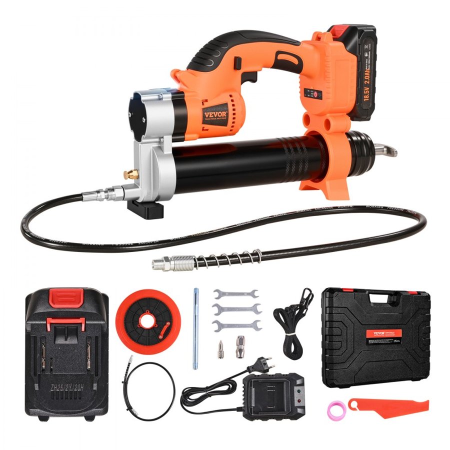 VEVOR Cordless Electric Grease Gun – 8000 PSI, 20V, 2.0 Ah