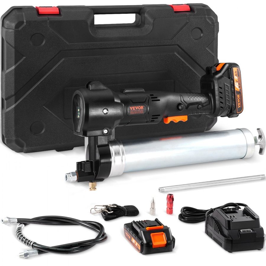 VEVOR Cordless Grease Gun Kit – 20V, 10,000 PSI, 39" Hose