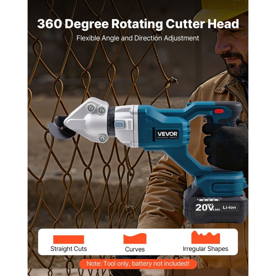 VEVOR Cordless Metal Shear – 360° Pivot Head, 25000 RPM