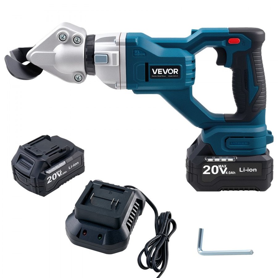 VEVOR Cordless Sheet Metal Cutter – 360°, 2800SPM, 1.22mm