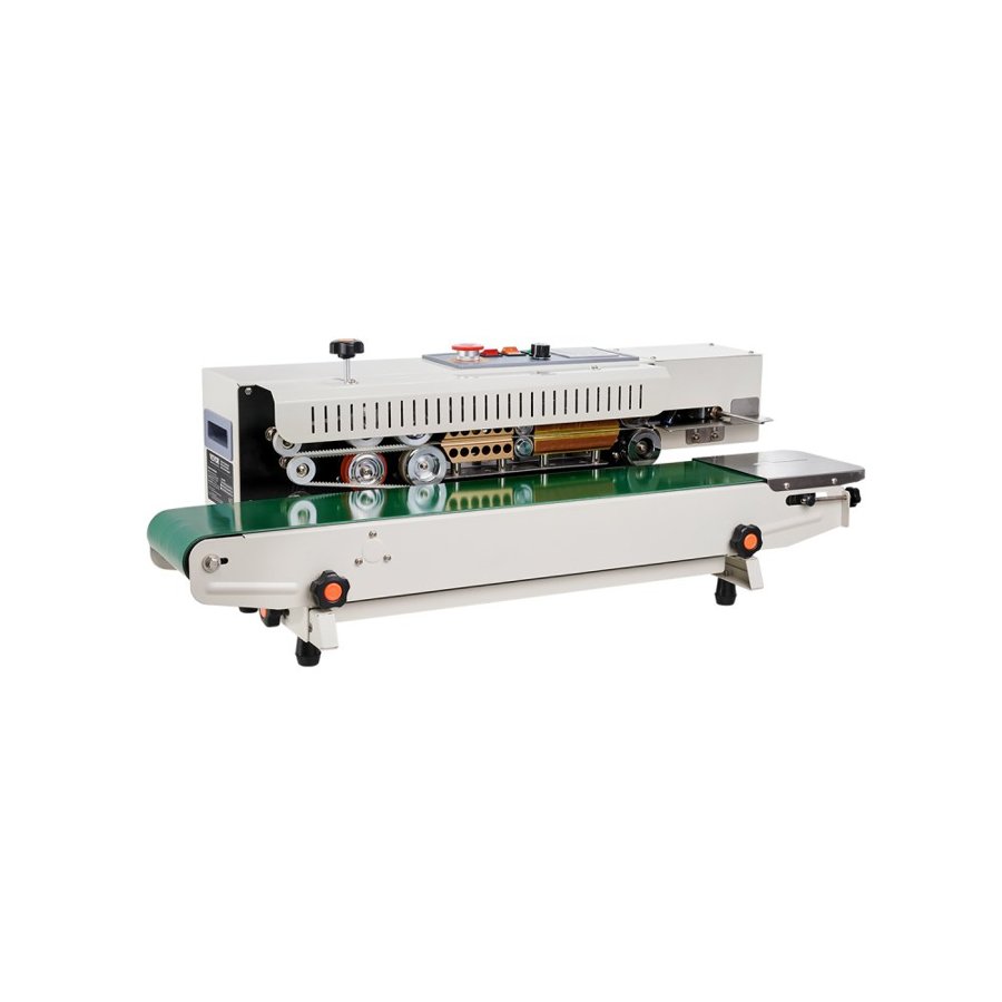 VEVOR Continuous Bag Band Sealing Machine, 0.24-0.47 in/6-12 mm Seal Width, Horizontal Band Sealer Machine with Digital Temperature Control, Bag Sealer for 0.02-0.8 mm Plastic Bags, Inflation Function