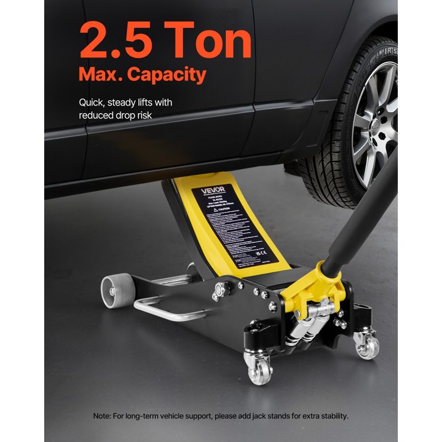 VEVOR Low Profile Hydraulic Floor Jack – 2.5 Ton, 95–475mm