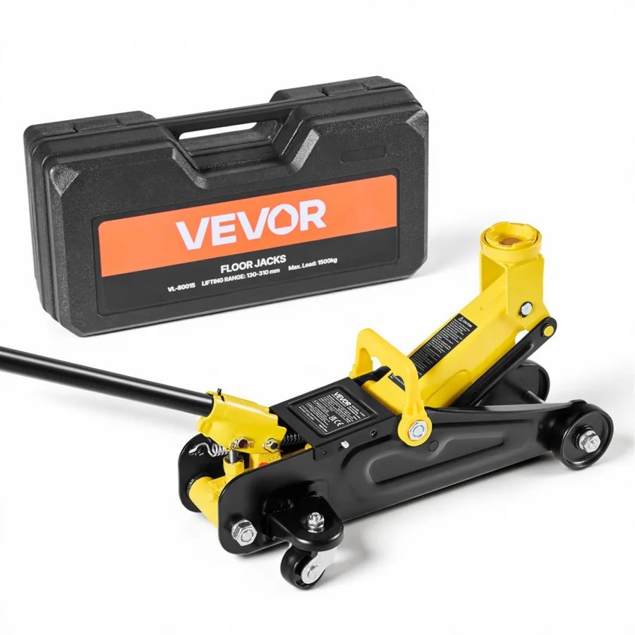 VEVOR 1.5 Ton Low Profile Floor Jack – 3300 lbs, 5.1"–12.2”