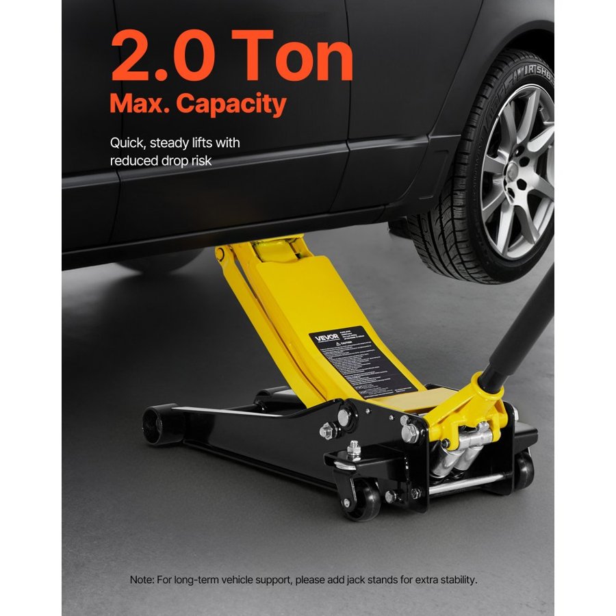 VEVOR Low Profile 2 Ton Floor Jack – Dual Piston, 505mm