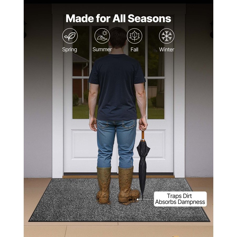 VEVOR 5x3 Door Mat – 14℉ to 122℉, 7 Mm, PVC Backed Rug