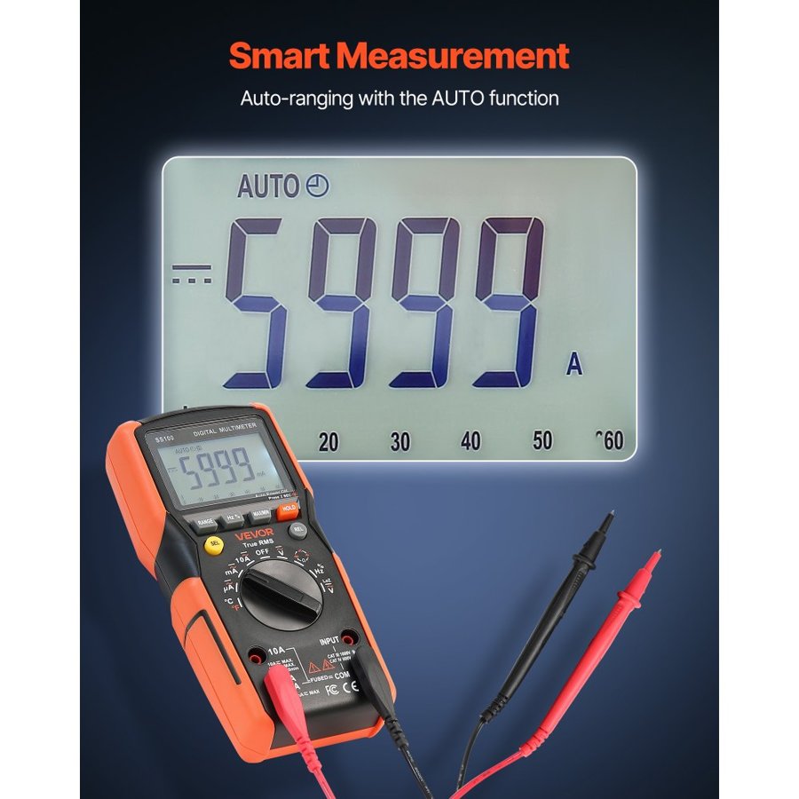 VEVOR Digital Multimeter 6000 Counts –  IV 600V, III 1000V