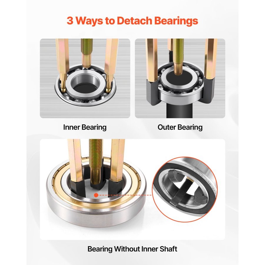 VEVOR 36-in-1 Bearing Puller Set, 36 PCS 3-Jaw Hook Puller for Internal External Bearings and Bearing Without Inner Shaft, Multifunctional Bearing Removal Tool with Heavy Duty Portable Storage Case