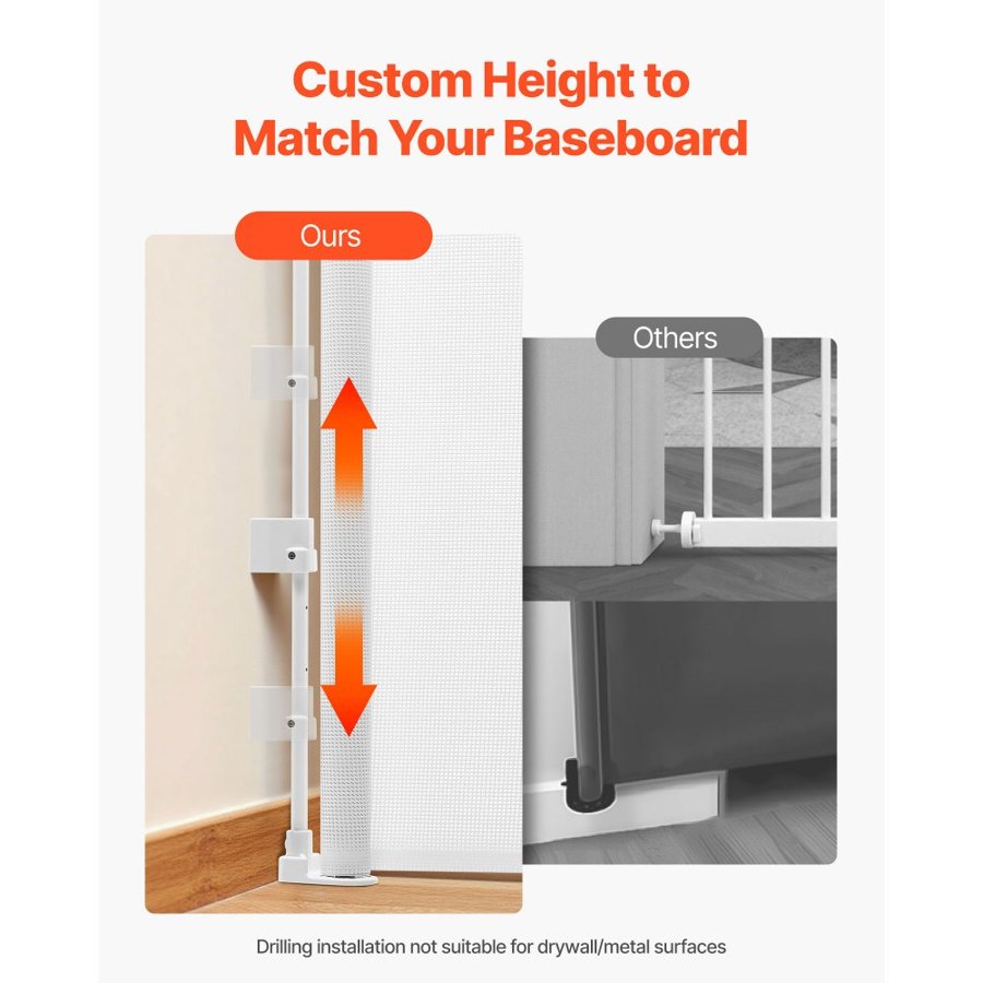 VEVOR Mesh Retractable Baby Gate – 56.3" W, 31.3" H