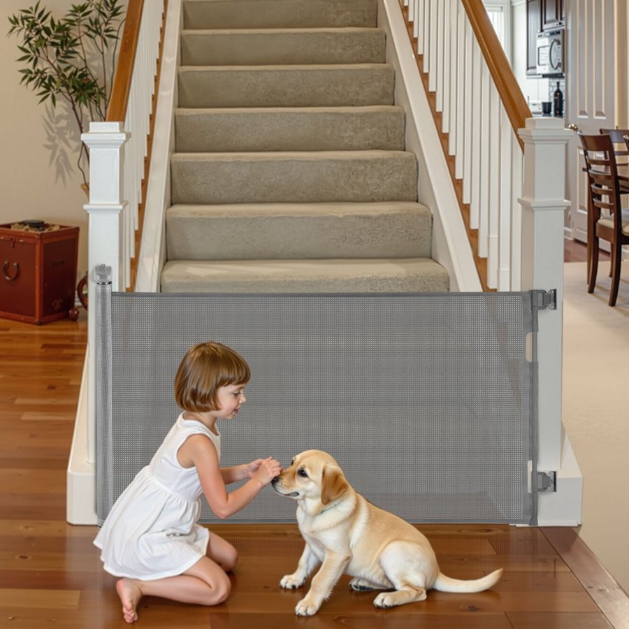 VEVOR Retractable Dog Gate for Stairs – 56.3" x 31.3"