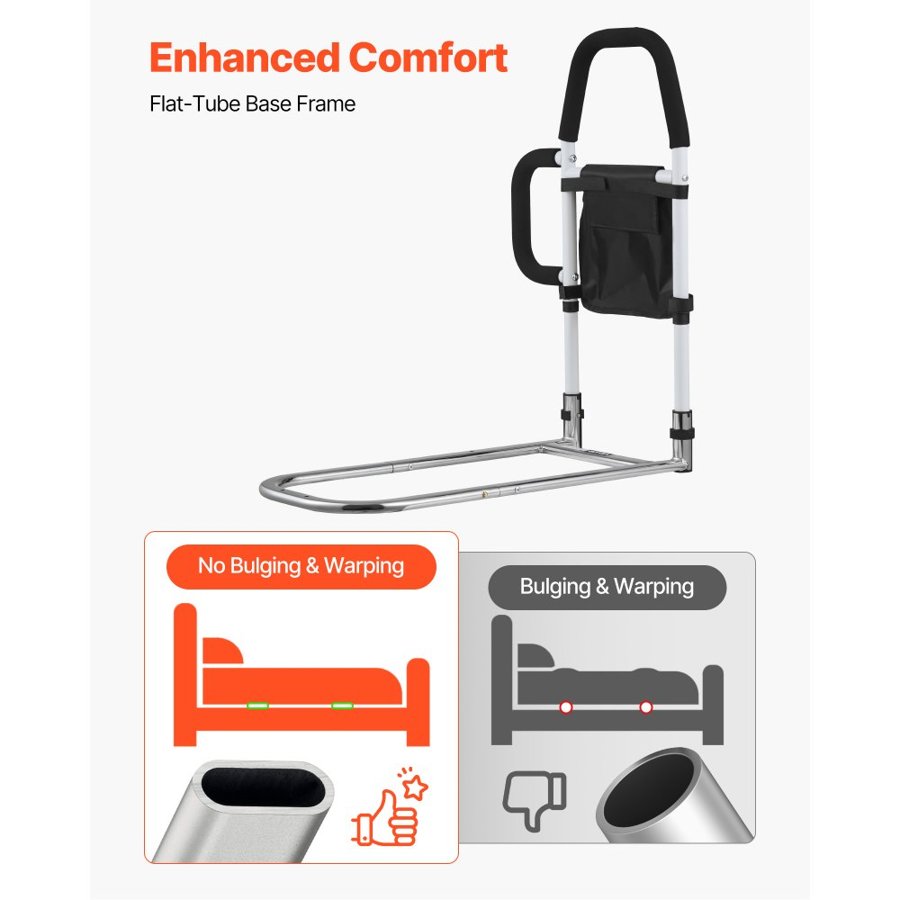VEVOR Bedside Assist Rail – 300 lbs Capacity, Dual Handles