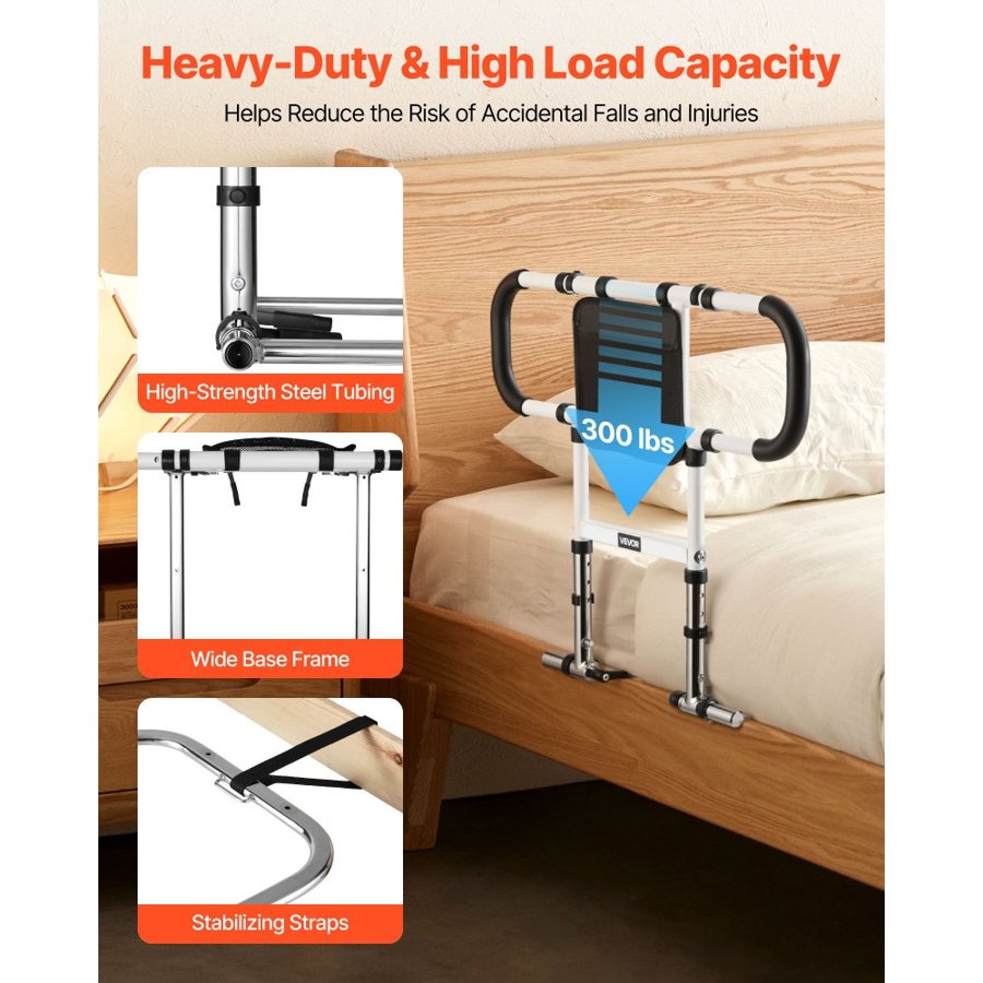 VEVOR Cane Bed Rail – 22-24 Inch Height, 300 Lb, Steel