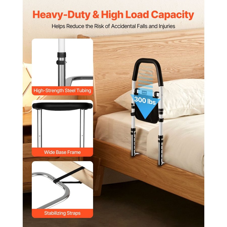 VEVOR Bed Rail for Elderly – Adjustable Height, 300 lbs