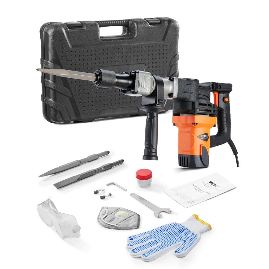 VEVOR Concrete Breaker Jack Hammer – 1400W 19J, 2 Bits