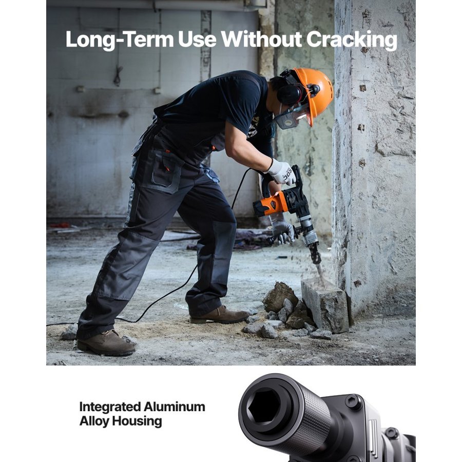 VEVOR Concrete Breaker Jack Hammer – 1400W 19J, 2 Bits