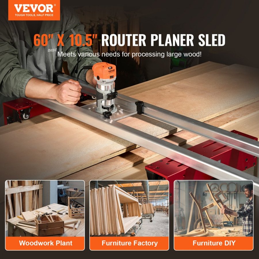 VEVOR Router Flattening Sled – 60 Inch, 6061 Aluminum