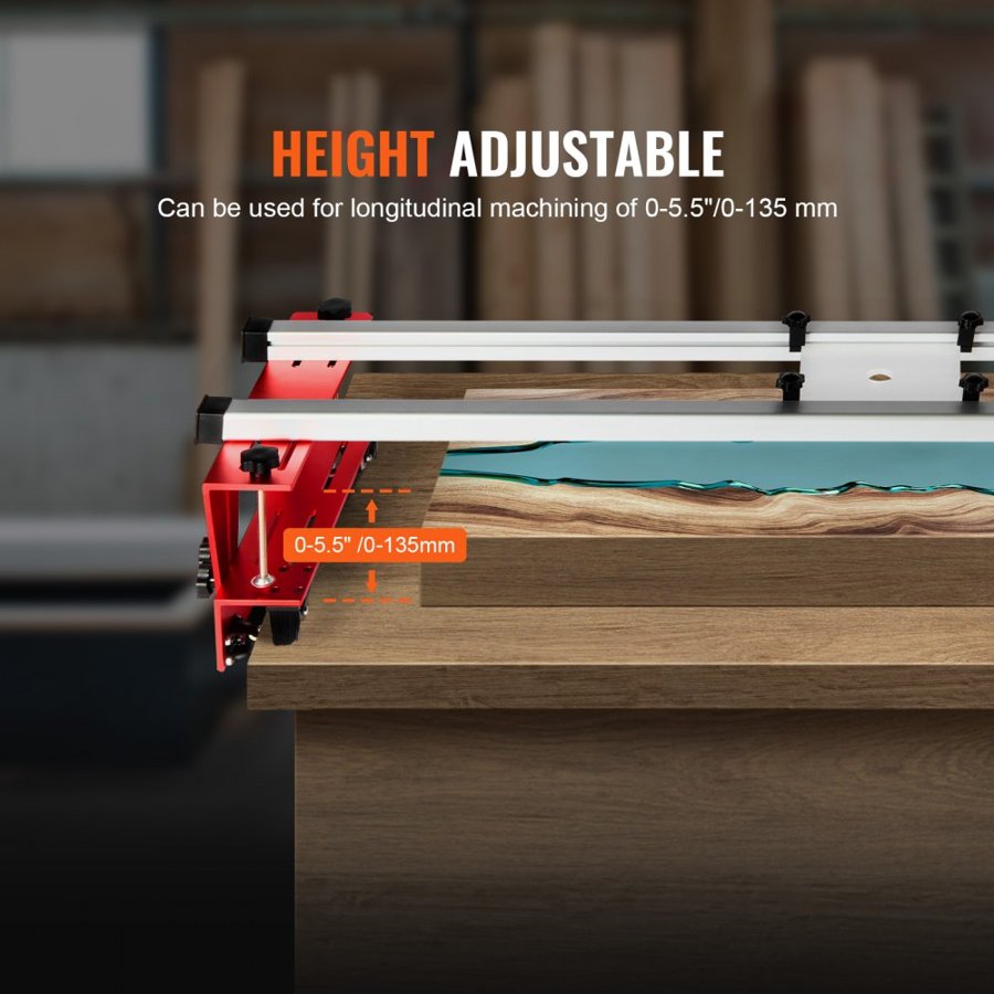 VEVOR Router Sled, 64 inches/162.6 cm, Portable and Easy to Adjust Slab Flattening Jig, DIY Woodworking Router Sled for Flattening Slabs, Slab Guide Jig Trimming Planing Machine for Wood Flattening, Home DIY