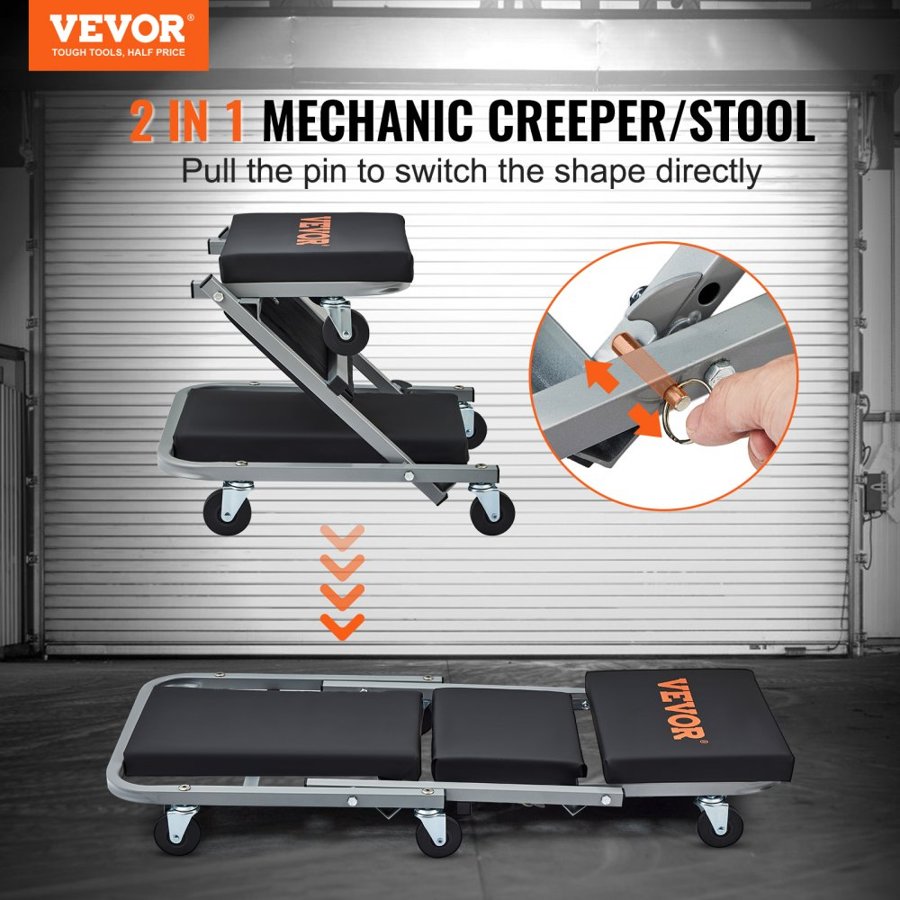 VEVOR 2-in-1 Auto Creeper Seat – 6 pcs, 2.5"/6.35 cm, 360°