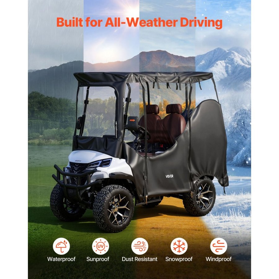 VEVOR Club Car Golf Cart Cover – 420D Oxford, 2+2 Passenger
