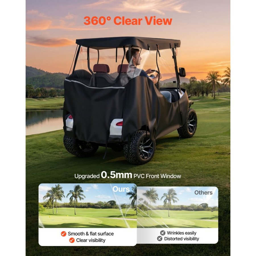 VEVOR Golf Cart Enclosures with Doors – 2-4 Passenger, 600D
