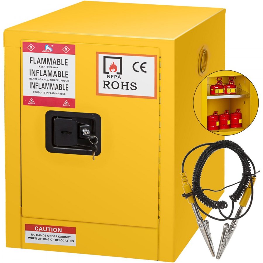VEVOR 41.6 L Safety Cabinet 42.9 x 42.9 x 46 cm Hazardous Hinges Manual Hot